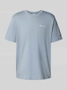 T-shirt z wyhaftowanymi logo i okrągłym dekoltem - Koszulki męskie - miniaturka - grafika 1