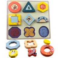 Puzzle - Puzzle Drewniane Edukacyjne Figury Geometryczne Zkb-2053 - miniaturka - grafika 1