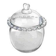 Cukiernice - Cukiernica szklana Love serduszka 9,5 x 9,5 x 12 cm - miniaturka - grafika 1