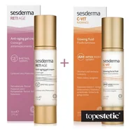 Sesderma Reti Age Anti-Aging Gel Cream + C-VIT Radiance ZESTAW Krem-żel przeciwstarzeniowy 50 ml + Krem rozświetlający 50 ml