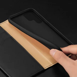 Dux Ducis Hivo skórzane etui z klapką pokrowiec ze skóry naturalnej portfel na karty i dokumenty Samsung Galaxy S22 Ultra niebieski - Etui i futerały do telefonów - miniaturka - grafika 12