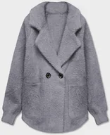 Swetry damskie - KRÓTKA NARZUTKA ALPAKA SZARA (CJ65) - MADE IN ITALY - miniaturka - grafika 1