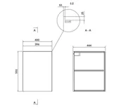 Szafki łazienkowe - Cersanit Szafka Łazienkowa Dolna Z Drzwiami Pod Blat 40 Larga S932-012 - miniaturka - grafika 1