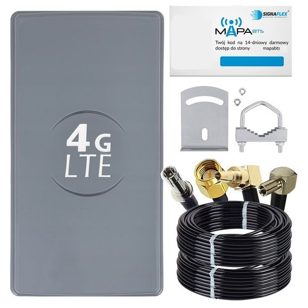 Mocna Antena Zewnętrzna Dual Internet Routera 3g 4g Lte 50dbi Przewód 2x15m