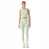 Legginsy - Legginsy treningowe damskie 4F z wysokim stanem - turkusowe, r. XS/S - miniaturka - grafika 1