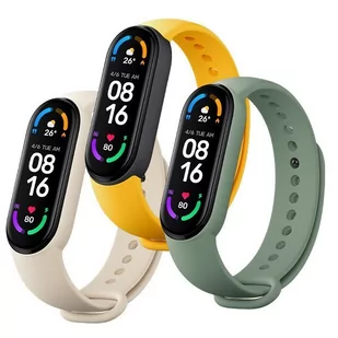 XIAOMI Opaska do Xiaomi Mi Smart Band 5 / Mi Band 6 Strap 3-Pack Ivory / Olive / Yellow - Akcesoria do smartwatchy - miniaturka - grafika 1