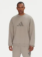 Bluzy męskie - adidas Bluza Future Icons 3 Bar Logo JI8771 Beżowy Loose Fit - miniaturka - grafika 1