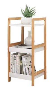 GoodHome Regał szafka półka stoliczek nocny Bambuso FH-SF18003 - Szafki nocne - miniaturka - grafika 1