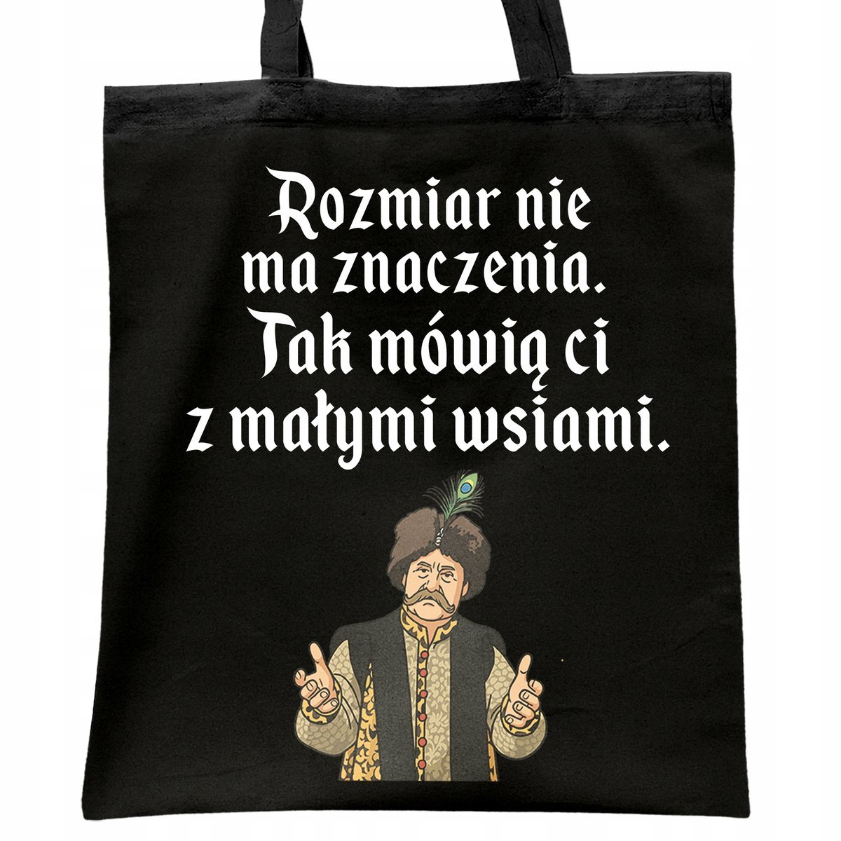 Torba bawełniana czarna na zakupy 1670 Rozmiar Nie Ma Znaczenia