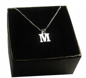Łańcuszki - Naszyjnik łańcuszek literka z literką M srebro 925 - miniaturka - grafika 1