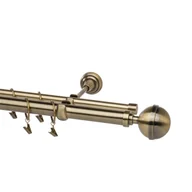 Karnisze - Karnisz Kula Elegant 240 cm podwójny złoty 25/16 mm - miniaturka - grafika 1