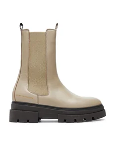 Tommy Hilfiger Sztyblety Monochromatic Chelsea Boot FW0FW06730 Beżowy - Botki damskie - miniaturka - grafika 1