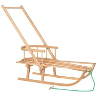 Sanki i ślizgacze - Drewniane sanki z oparciem i pchaczem Springos - miniaturka - grafika 1