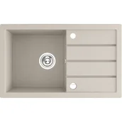 Zlewozmywaki - Laveo Trzynastka zlewozmywak granitowy 79x48 cm 1-komorowy beżowy SBP411T - miniaturka - grafika 1