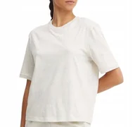 Koszulki i topy damskie - C BAWEŁNIANY T SHIRT Z PŁASKIM HAFTEM I OKRĄGŁYM DEKOLTEM XS I2B - miniaturka - grafika 1