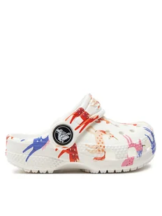 Crocs Klapki Classic Character Print Clog T 209697 Biały - Buty dla dziewczynek - miniaturka - grafika 1