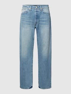 Spodnie męskie - Jeansy o luźnym kroju z 5 kieszeniami - grafika 1