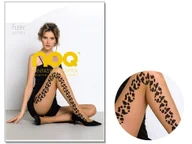 Rajstopy - Rajstopy Damskie 20 Den Lampas Panterka Natural Nero 2 - miniaturka - grafika 1