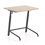 Meble do szkół i przedszkoli - Ławka szkolna AXIOM, linoleum, antracyt/beżowy - miniaturka - grafika 1