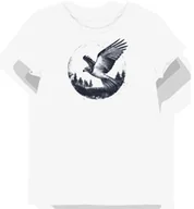 Koszulki i topy damskie - Koszulka damska biała z motywem sokoła w szarych piórach XL - miniaturka - grafika 1