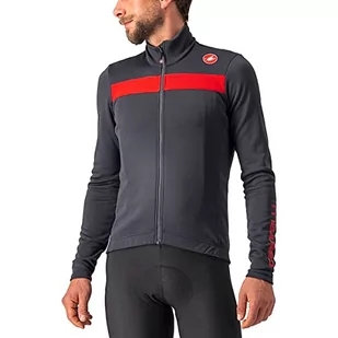castelli Puro 3 Jersey FZ, Długa koszulka męska, Dark Gray/Red Reflex, M - Koszulki męskie - miniaturka - grafika 1