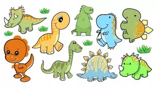 Naklejki samoprzylepne dla dzieci dinozaury Dino 1, 100x50 cm - Naklejki na ścianę - miniaturka - grafika 1