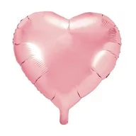 Balony i akcesoria - PartyDeco Balon foliowy "Serce", różowy jasny, 18" HRT FB9M-081J - miniaturka - grafika 1