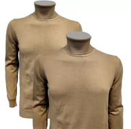 Swetry męskie - GOLF MĘSKI 100% BAWEŁNA DELIKATNY CAMEL XL - miniaturka - grafika 1