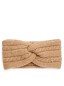 Czapki damskie - Tommy Hilfiger Opaska materiałowa AW0AW16971 Beżowy - miniaturka - grafika 1