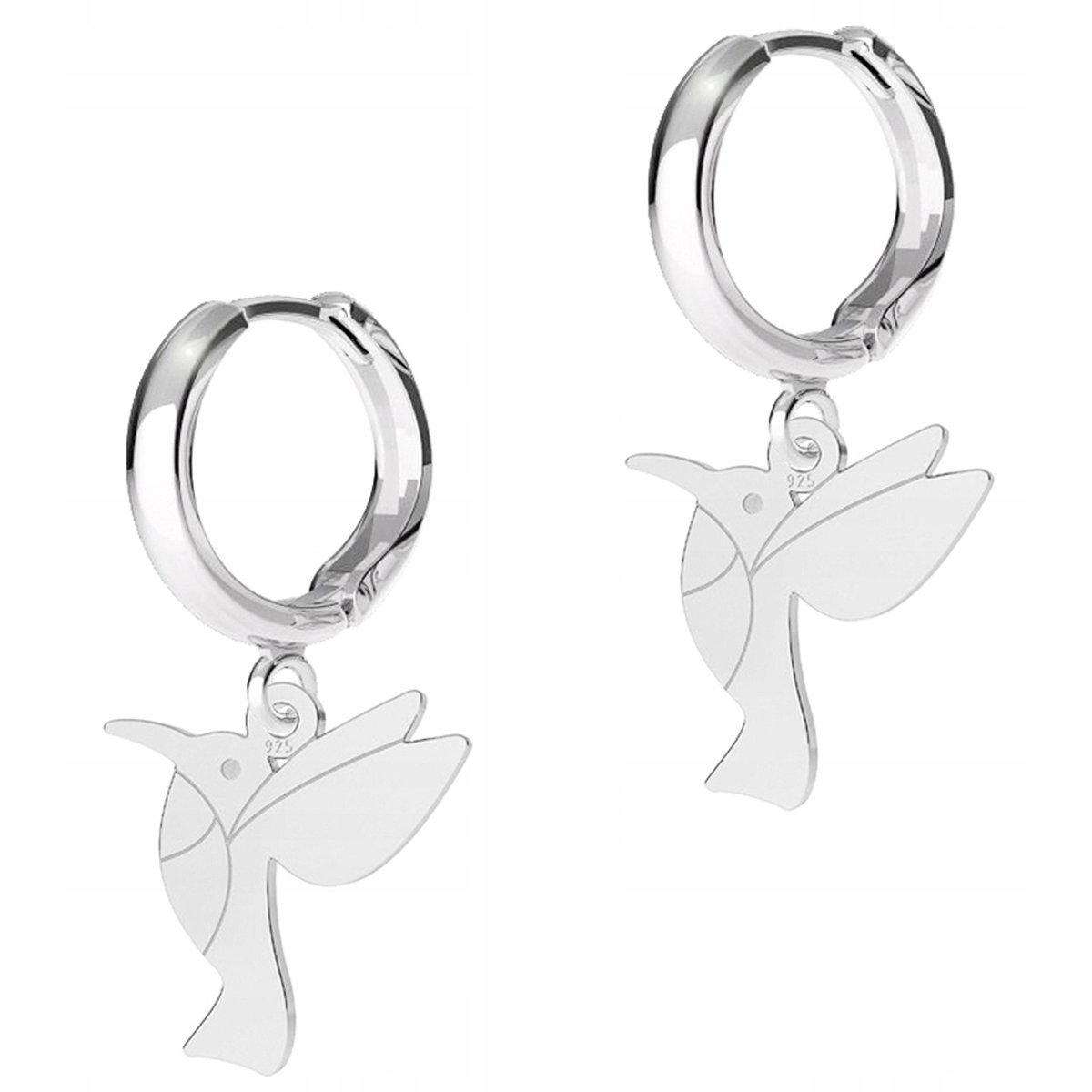 Kolczyki Srebrne Ptak Koliber z Ptakami Zwierzętami Kolibrami SREBRO 925