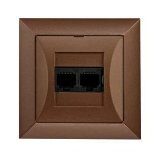 Gniazdo podtynkowe komputerowe 2 x RJ45 Opal miedź Timex GTP-22 Op MI - Gniazdka elektryczne - miniaturka - grafika 1