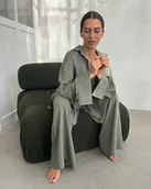 Spodnie sportowe damskie - Spodnie Flow olive - miniaturka - grafika 1