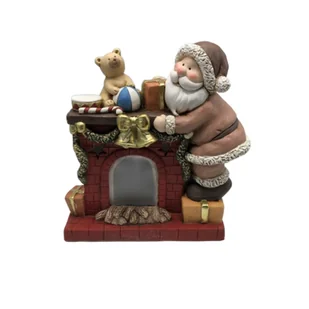 Kominek LED z Mikołajem - Ozdoby bożonarodzeniowe - miniaturka - grafika 1