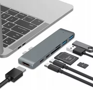 Stacje dokujące i replikatory portów - HUB 7W1 DO APPLE MACBOOK PRO / AIR RETINA SPACE GRAY - miniaturka - grafika 1