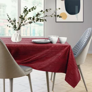 Obrus Vesta Bordowy Tłoczony Nowoczesny 110x180 owal AmeliaHome - TCLOTH/AH/VESTA/HMD/CLARET/O110X180 - Obrusy i serwetki - miniaturka - grafika 3