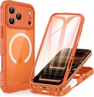 Etui i futerały do telefonów - SUPERO Etui pancerne 360 MagSafe do iPhone 17 Pro Max, pomarańczowo-przezroczyste - miniaturka - grafika 1
