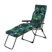 Leżaki ogrodowe - Leżak Alabama K2 w liście z poduszką i podłokietnikiem - miniaturka - grafika 1