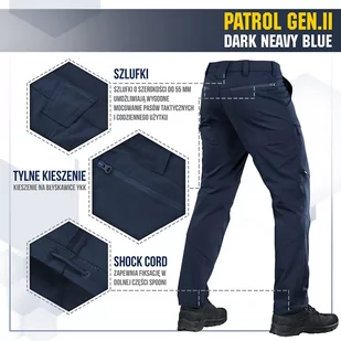 M-Tac - Spodnie taktyczne Patrol Gen II Flex - Dark Navy Blue - 20066015 - Odzież taktyczna i umundurowanie - miniaturka - grafika 4