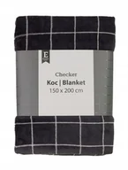 Koce - Miękki koc czarny w białą kratę 150x200 cm CHECKER - miniaturka - grafika 1