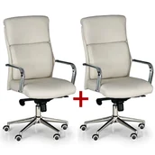 Fotele i krzesła biurowe - B2B Partner Krzesło biurowe Viro 1+1 GRATIS, beżowy 412080 - miniaturka - grafika 1