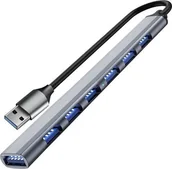 Huby USB - HUB USB Iso Trade HUB USB- 1 port 3.2 + 6 portów 2.0 Izoxis 24374 - miniaturka - grafika 1