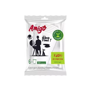 Amigo Amigo Eco Friendly Kubki jednorazowe papierowe 6szt - Naczynia i sztućce jednorazowe - miniaturka - grafika 1