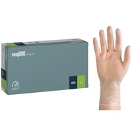 Rękawiczki jednorazowe - EasyCare Vinyl PF, rękawice winylowe, niejałowe, bezpudrowe, transparentne, rozmiar L, 100 sztuk - miniaturka - grafika 1