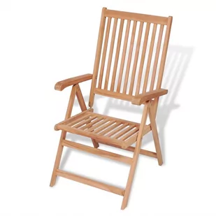 vidaXL Rozkładane krzesło ogrodowe, drewno teakowe - Fotele i krzesła ogrodowe - miniaturka - grafika 1