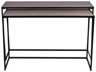 Ławy i stoliki kawowe - Kpl. dwóch stolików dębowych z metalowymi nogami 133x43x85 123x43x80cm - miniaturka - grafika 1