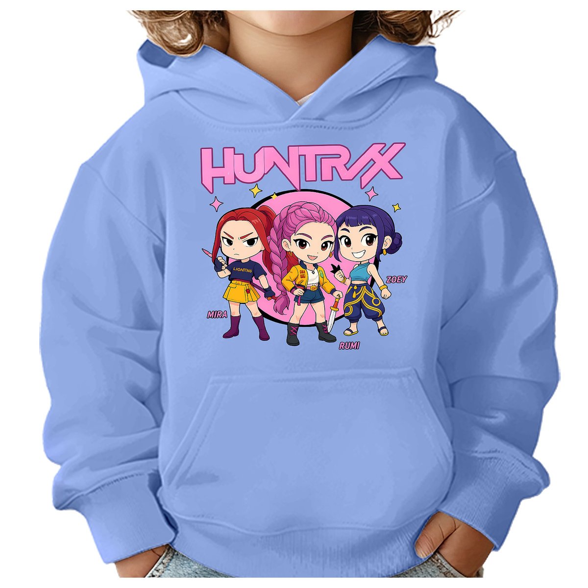 BLUZA DZIECIĘCA KPOP DEMON HUNTERS HUNTRIX 110-116 Z KAPTUREM BAWEŁNIANA