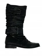 Kozaki damskie - Czarne kozaki płaskie TwoLips 36 - miniaturka - grafika 1