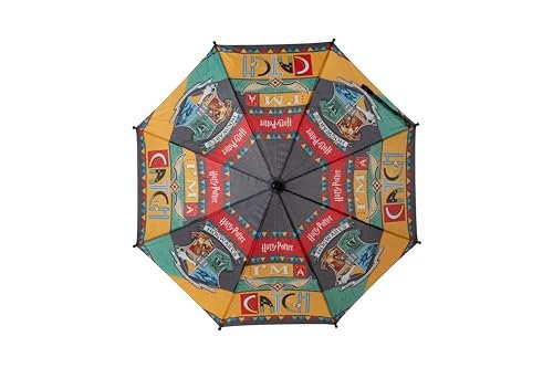 CyP Brands Harry Potter Parasol Automatyczny Parasol Parasol Dla Chłopców i Dziewcząt, Wielobarwny, Oficjalny Produkt, Biały,