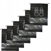 Pokrowce na ubrania - 6 Pokrowiec torba do przechowymania butów worek krawatami 45x34 czarny - miniaturka - grafika 1