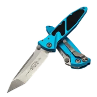 Noże - Nóż składany Microtech Socom Elite T/E Turquoise Aluminium, Stonewashed M390 by Tony Marfione (161-10TQ) - miniaturka - grafika 1